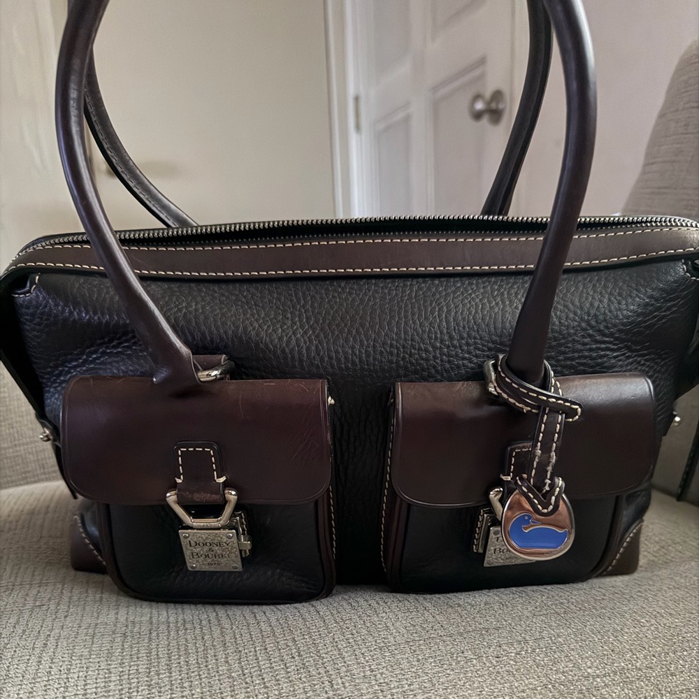 Dooney & Bourke Black and Brown Leather Bag